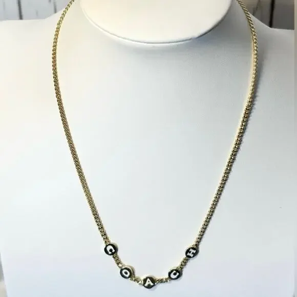 Coach Enamel Gold Chain Necklace Coach Letter
Charms NWT - Picture 9 of 10